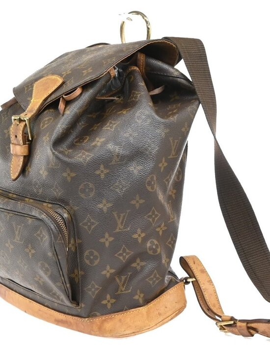 LOUIS VUITTON Montsouris GM Backpack Bag Monogram Leather Brown M51135 72CA811 main image 11